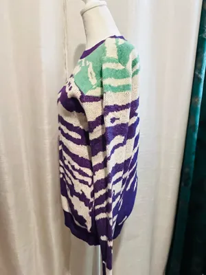 zebra triple colored strip sweater thumbnail 2