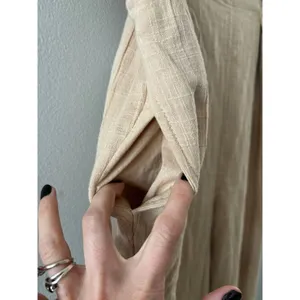 Free People Pants Women's Small Beige Wide Leg Beachy Coastal Neutral Lagenlook thumbnail 3