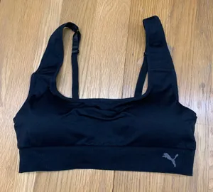 Puma Womens Black Seamless Square Neck Sports‎ Bra XL Adjustable Straps RN100759 thumbnail 1