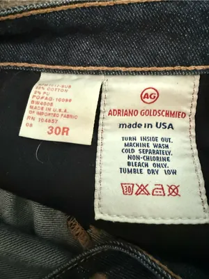 Ag Adriano Goldschmied Indigo Denim Jeans with Red Tag Trim thumbnail 5