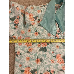 Victoria's Secret Vintage Green Floral Satin Trim Pyjama Nightdress Small thumbnail 8