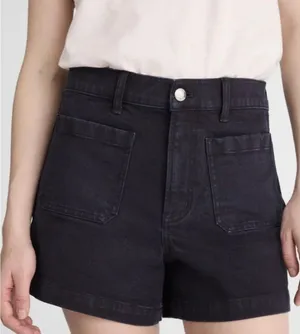 Madewell Curvy The High-Rise Sailor Short Women’s Size 31 Black Denim thumbnail 1