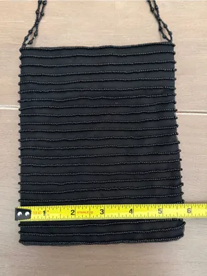 Vintage GAP Black Beaded Mini Shoulder Bag Evening Purse Cocktail thumbnail 4