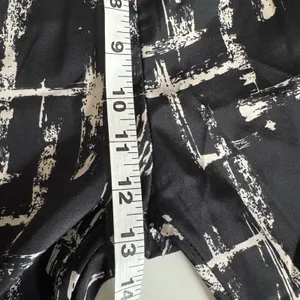 Vintage Y2K Wet Seal Ruched Ankle Pants Black White Pull Up Emo Grunge Punk Sz L thumbnail 8