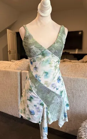 Tiger Mist White and Blue Bodycon Mini Dress thumbnail 2