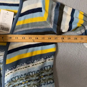 BDG Urban Outfitters Women Blue Striped Fair Isle Cardigan Sweater S NEW thumbnail 4