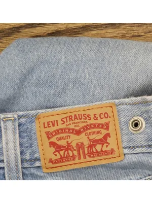Levi's Womens Cinch Barrel High Rise Straight Leg Jeans Light Blue 25x31 thumbnail 7