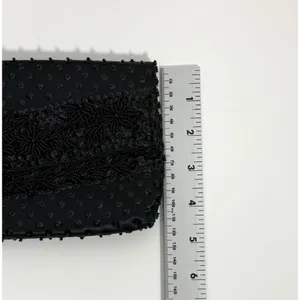 Vtg‎ Black Beaded Satin Evening Clutch Micro Bead Flowers Snap Close Hong Kong thumbnail 11