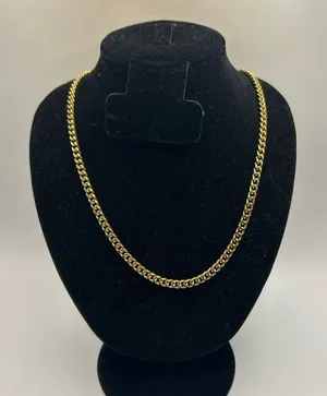 Real Gold Cuban Chain 5mm 22 Inch Mens Plated Miami Solid Layering Everyday thumbnail 1