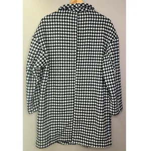 Old Navy Black and White Houndstooth Coat Cardigan Coatigan thumbnail 4