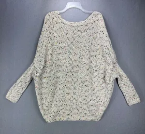 HYFVE Sweater Women’s L Beige Speckled Oversized Knit Dolman thumbnail 1