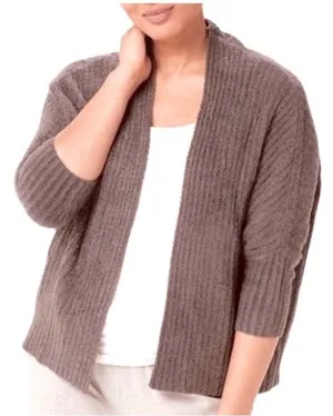 Barefoot Dreams CozyChic Light Brown Cardigan Small/Medium thumbnail 1