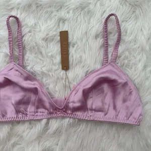 Skims Woven Shine Sleep Bralette Pink Rose Size Large thumbnail 4