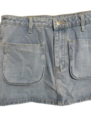 Jean skirt by pretty little things - light washed- us size 6- nwt thumbnail 2