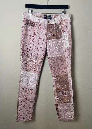 LUCKY BRAND Patchwork Pink Denim Charlie Skinny Style Jeans Pants Size 8 / 29 thumbnail 2