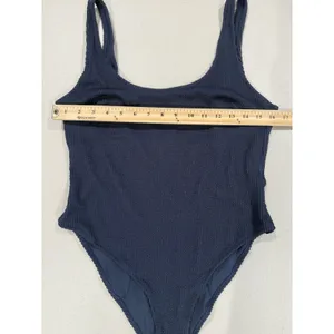 H&M Swimsuit One Piece Medium Navy Cruise Travel Minimal Beach Pool Vacation thumbnail 5