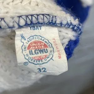 Vintage 80's‎ Toppers Womens M Sweater 100% Cotton Pullover Blue & White V-Neck thumbnail 4