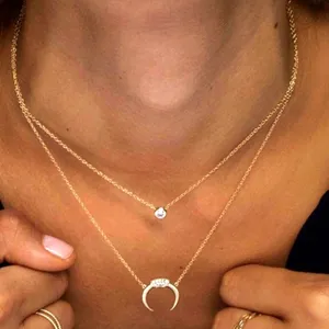 Boutique NEW Women's 18k Gold-Plated Crescent Moon Half Moon Necklace,‎ 16-18" thumbnail 4
