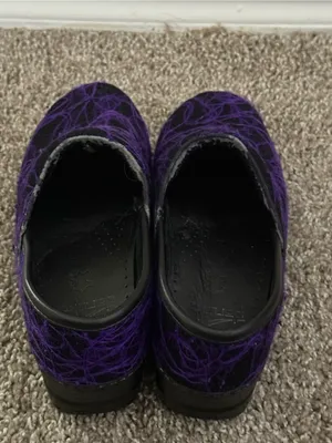 Dansko Professional Wool Clogs 37 Purple Black Nursing Medical Shoes Halloween thumbnail 11