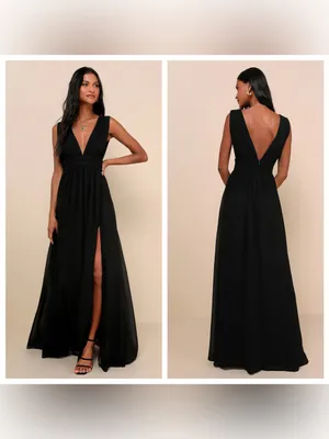 Lulu's Heavenly Hues Black Maxi Dress thumbnail 2