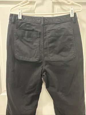 Quince Women’s Organic Stretch Cotton Twill Straight Leg Cropped Pant 10 Black thumbnail 5