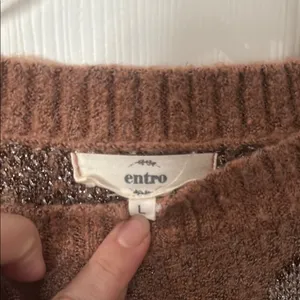 Entro Warm Brown Knit Sweater western glitter detail size large thumbnail 2