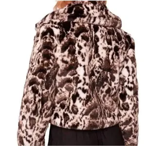 Free People Band of The Free Open Front Faux Fur Ivory/Black Jacket(Size Medium) thumbnail 2