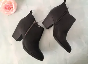 Black Ankle Boots, Size 9W thumbnail 2