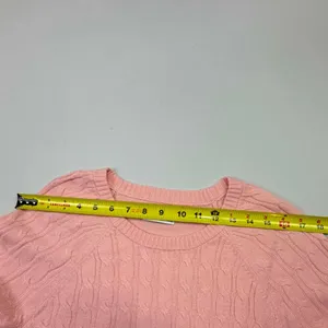 Croft & Barrow The Extra Soft Cable Crew Neck Sweater in Light Pink thumbnail 5