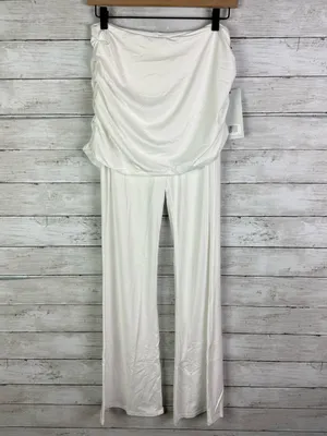 Girlfriend Collective White Paloma Skirted Wide Leg Yoga Pants Size Large thumbnail 3