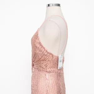 Liv Foster - Rosy‎ Peach Sequin Draped Plunge V-Neck Mini Dress thumbnail 10