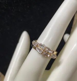 Stacked Crystal Gold Adjustable Ring thumbnail 13