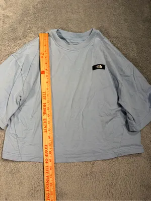 The North Face Light Blue Cropped Tee shirt small thumbnail 8