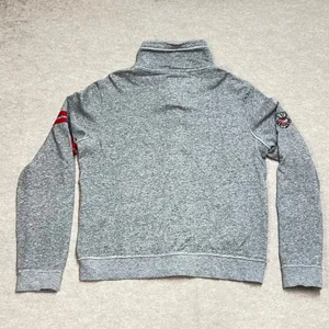 Colosseum Athletics Women Wisconsin Badgers Button Up Sweatshirt Gray Large‎ thumbnail 3