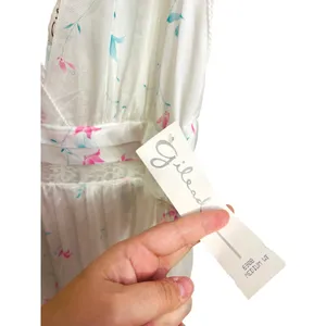 NWT Vintage 90s Gilead Cottagecore Dainty Floral‎ White Maxi Dress Babydoll M thumbnail 3