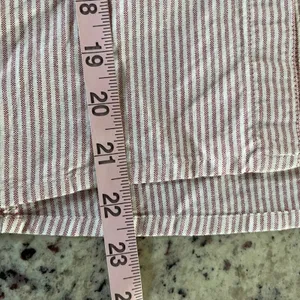 John Galt Button Up Shirt Wmn OS Beige White‎ Pinstripe Preppy Cotton Cap Sleeve thumbnail 9