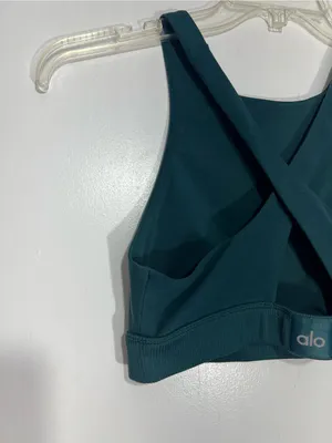 Alo Yoga Alosoft Iconic 90's Bra In Green size M thumbnail 7