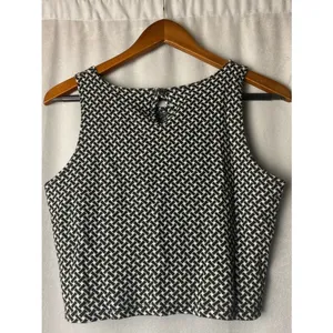 Altar’d State sparkle Boho Grunge Black & White Teen Sleeveless Crop Top L thumbnail 3