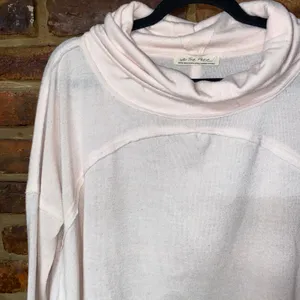 We The Free People Baby Pink Cozy Time Funnel Neck Top Women's Size XS thumbnail 3