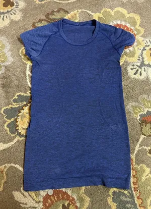 lululemon athletica Heathered Royal Blue Short Sleeve Tunic thumbnail 1