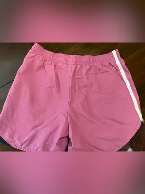 Nike Pink Shorts with White Logo Size Small thumbnail 4