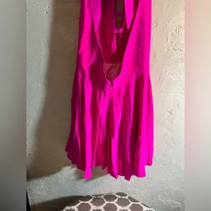 Amanda Uprichard Fuchsia Halter 100% Silk Dress colorful mini halter designer S thumbnail 12