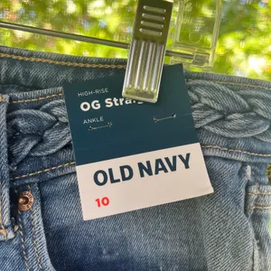 Old Navy Women's O.G. Straight Jeans Braided Waistband Size 10. NEW! thumbnail 6
