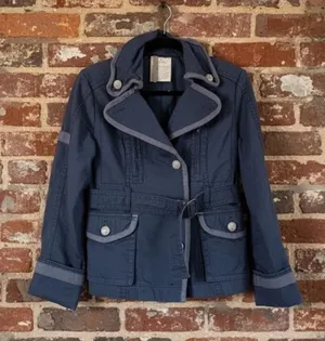 Anthropologie Elevenses 'Gramercy' Masterpiece | Structured Military Tunic Coat | Sz 6 thumbnail 1