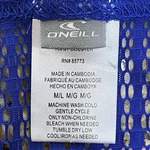 O'Neill Mesh Swim Cover-Up Tunic Women M/L Royal Blue 3/4 Sleeves Beachy‎ Summer thumbnail 3