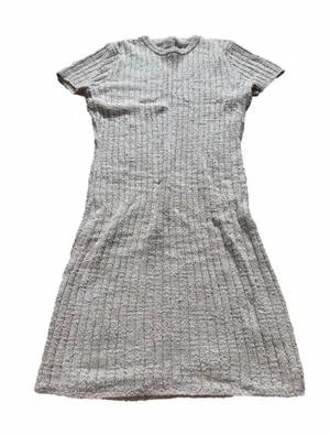 Universal Threads Textured Short Sleeve Knit Dress in Cream thumbnail 1