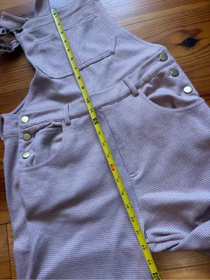 Polagram Pink Dusty Rose Houndstooth Overalls Size S thumbnail 8