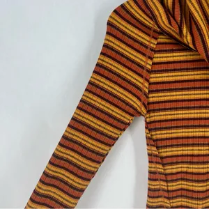 FREE PEOPLE Cape Cod‎ Thermal Striped Ribbed Cowl Neck Size M thumbnail 6