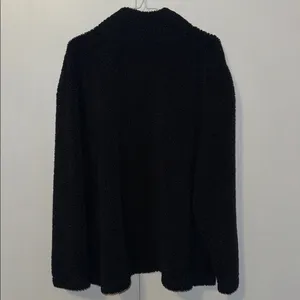 DIP Women's Sherpa Quarter Zip Pullover Jacket Black Cozy Fuzzy Soft Size 2X XXL thumbnail 3
