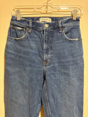 Abercrombie & Fitch 90s Straight Ultra High Rise Blue Denim Jeans Size 27/4 thumbnail 7